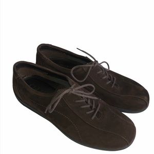 Ecco Brown Suede Lace-Up Comfort Shoes-Sz 40  (9-9.5)